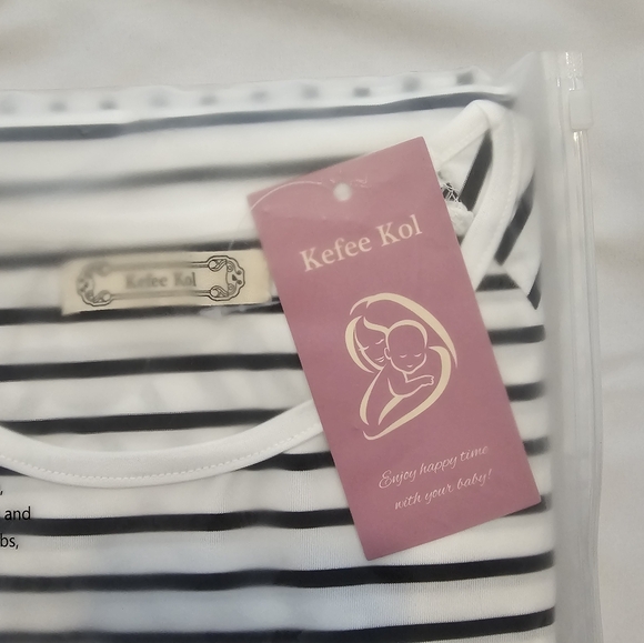 NWT Kefee Kol Black and White Striped Nursing Cover - OS - Picture 2 of 5